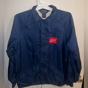 Men’s CocaCola Vintage Button-Up Bomber Style Windbreaker